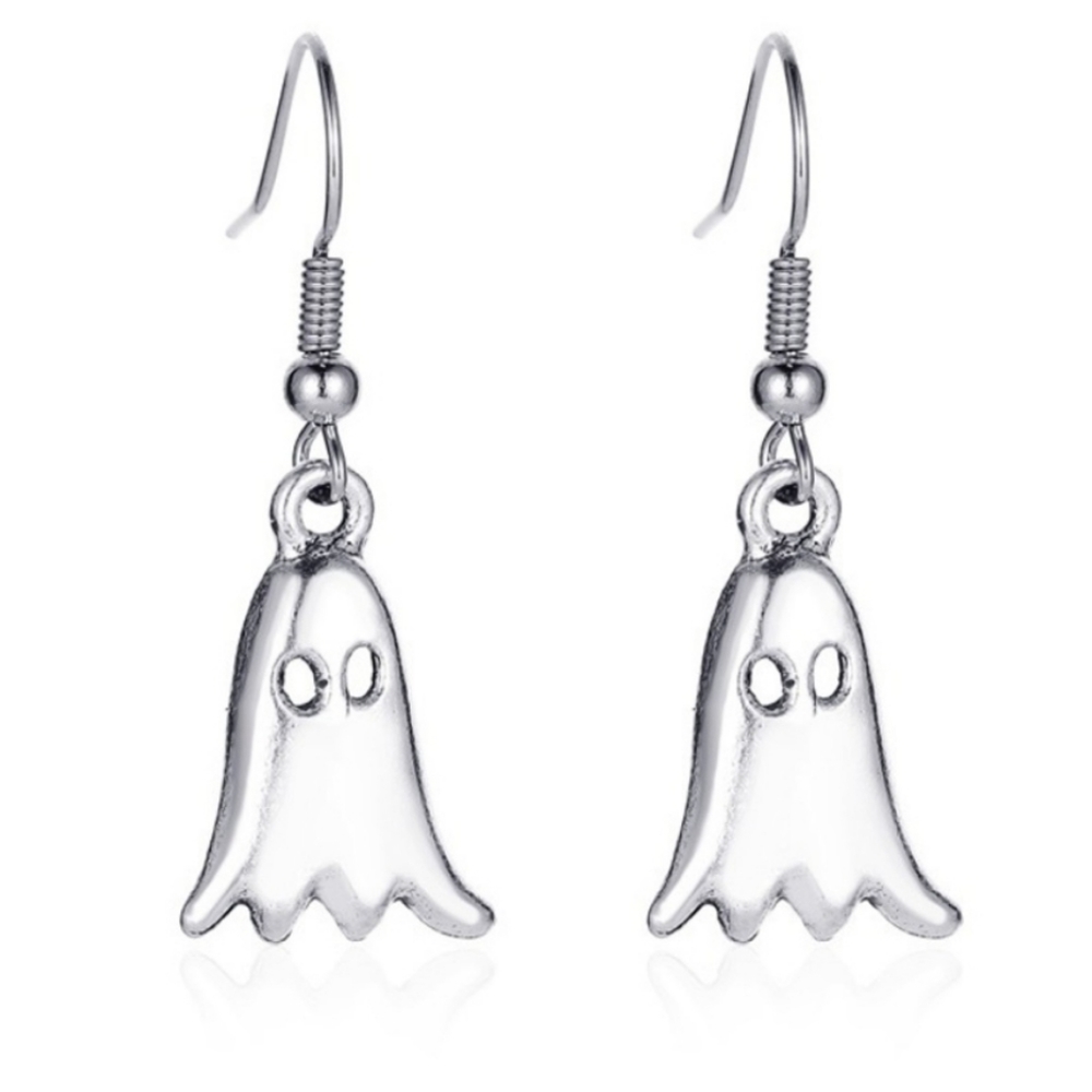 Silver Dangle Sheet Ghost 👻 Earrings